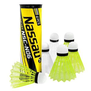 낫소 배드민턴셔틀콕 셔틀콕 나일론 옐로우화이트 N06