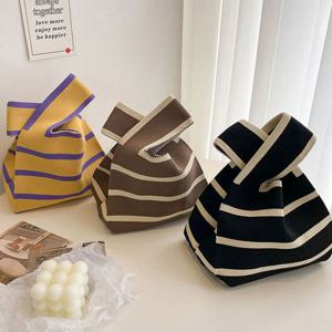 스트라이프 니트백 여자 미니백 손가방 봉다리 가방