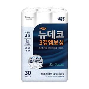 리빙 뉴데코 3겹데코 엠보싱 3겹30롤 휴지 화장지 리빙