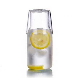 냉장물병 로하티 퓨어라인 뚜껑컵 유리물병세트 550ml