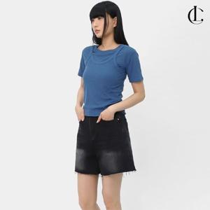 엘케이트 여자 반바지 데님 버뮤다 팬츠 통넓은 청반바지 LNNP019