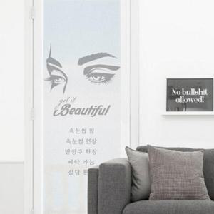 아트박스/꾸밈 ie508_m-무점착유리시트_뷰티샵일러스트02_유리문