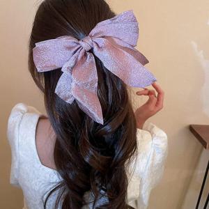 아트박스/홀리지 프리티 링클 퍼플핑크 빅리본 헤어핀