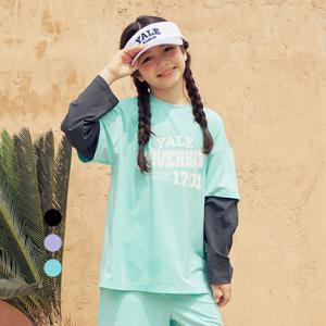 [예일키즈]솔리드 유니버시티 아쿠아 래쉬가드 티셔츠 A5M040