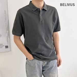 [빌리버스]빌리버스 남성 반팔 카라 티셔츠 면 무지티 BDT373