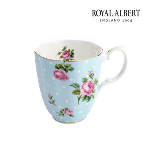[로얄알버트]뉴황실장미 빈티지머그 1P (폴카블루)