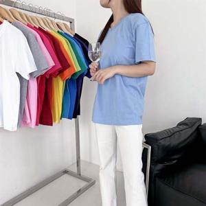 남자면티셔츠 반팔 면티 티셔츠 기본 라운드 무지 단체티 30수