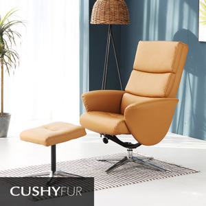 [쿠시퍼]고급 가죽 1인용 리클라이너 브라운 CB-001