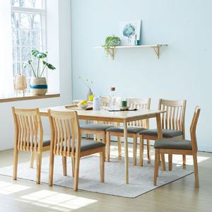 헤이몰리 애리즈 원목 6인 식탁세트 (의자)