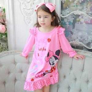 [도담도담]미니 핑크 일반형 긴팔 아동 여아 유아 공주 원피스 잠옷 파자마