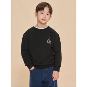 [빈폴키즈] 부클자수 기모 스웨트 셔츠  블랙 (BI4X41U015)