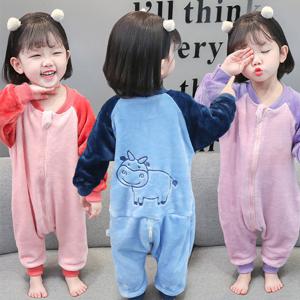 [엠케이] 애니멀자수 기모 올인원지퍼 아동 수면잠옷 205513