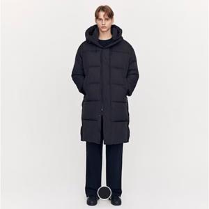 [지오다노]남성 오버핏 후드 롱 패딩 점퍼 075927