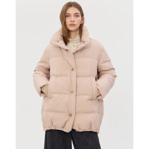 질스튜어트 뉴욕 여성 25FW 시즌오프베이지 하이넥 구스다운 하프 패딩 점퍼 JSJU5D180I2