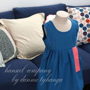 [한설]17.J심플한다크함 청록색여아생활한복치마