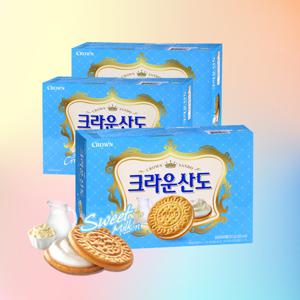 크라운 산도 크림 323g x3통/사무실 간식 과자 비스켓