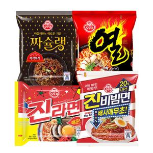 오뚜기 진라면 5입 + 열라면 5입 + 짜슐랭 5입 + 진비빔면 4입