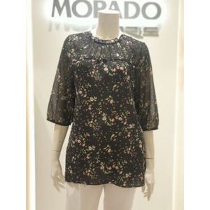 [모라도]쉬폰콤비플라워블라우스RLM8BL495