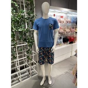 [비비안] (EZ6036M) 야자수 프린트 남성홈웨어 세트