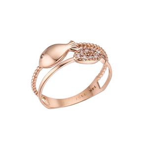 [모던쥬얼리] 18K 물고기프레임 레이어드반지