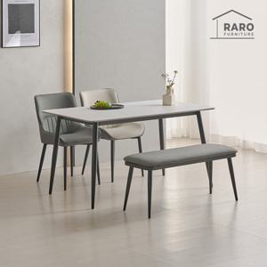 라로퍼니처 디럭스 1400 양면 세라믹 4인 식탁 세트 (식탁+의자2+벤치1)