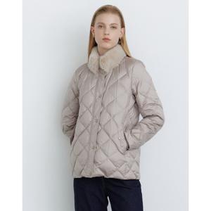 닥스 여성 24FW 밍크FUR구스다운 세피아 탈착 카라 닥스로고 퀼팅 숏 경량다운 점퍼 DLJU4DE07S1