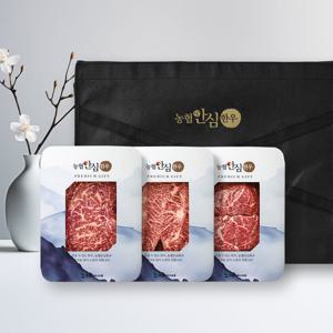 농협안심한우 1+등급 한우 선물세트 6호 등심+부채살+국거리/각300g/총900g