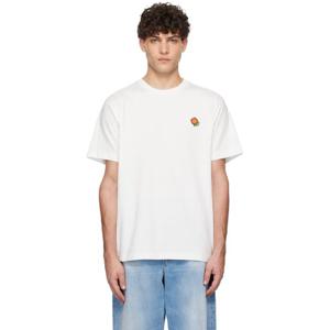 25 FW 겐조 남성 오프 화이트 겐조 파리 팝 자수 티셔츠 251387M213003