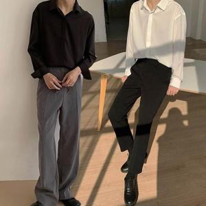 [리더스] 남자 정장 셔츠 화이트 블랙 베이직 스타일