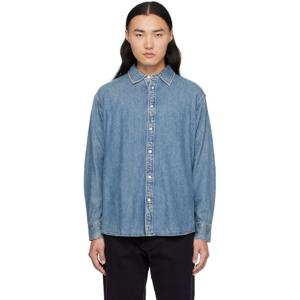 25 FW 랙앤본 남성 블루 매튜 데님 셔츠 251055M192015