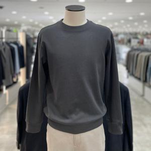 [지오지아]트윌 조직 풀오버 맨투맨 티셔츠_ABE4TR1105_CGR_DG