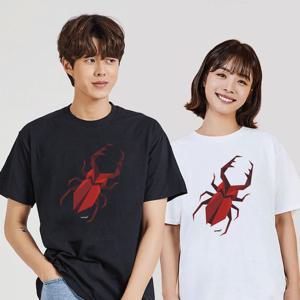 키밍 사슴벌레 페이퍼 곤충 남성용반팔티 반팔셔츠