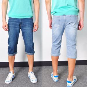 [비커스텀바이]BLDO835 7부 롤업 남자청반바지/7부바지/남자여름