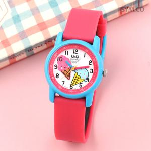 큐앤큐 VR41J-007Y 학습에 좋은 아이스크림 캐릭터 어린이 아동 우레탄 시계 c