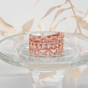 오팔하우스 14k 럭셔리 체인 레이어드링 OPGDR0358