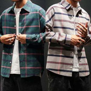 체크서츠 남방셔츠 남성와이셔츠긴팔 베이직 데님