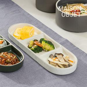 [스크래치] 윤도자기 차곡 직사각 3절접시