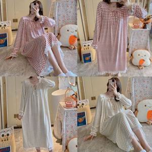 체크잠옷 프릴레이스잠옷 공주잠옷 원피스잠옷 2종택1