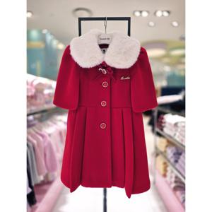 [프랜치켓] 여아키즈겨울코트 레드 케이프 모직 CT Q56DBC040R1