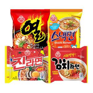 오뚜기 진라면 5입 + 열라면 5입 + 스낵면 5입 + 김치라면 5입