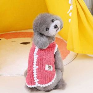 애견 귀여운 실외 산책 캐주얼 폴리스 조끼 의류 옷