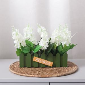 라벤더 조화 화분 프렌치 울타리 set 21cm 2컬러 인테리어 꽃 테이블 로비 장식 소품