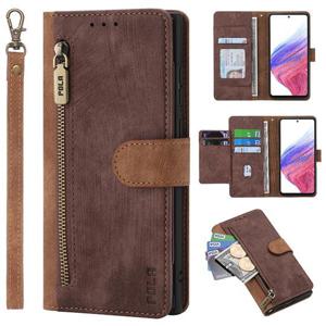 갤럭시A17 레트로 가죽 스트랩 지퍼 지갑 다이어리 핸드폰케이스