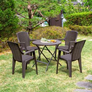 아르망 800 원형 모니카 4개 야외 테이블 세트