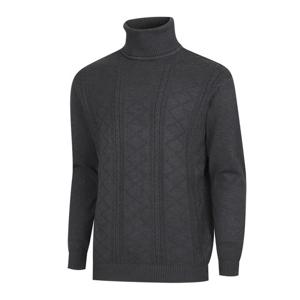 남성 중년 데일리 꽈배기짜임 목폴라 니트 LM-KN-810-차콜