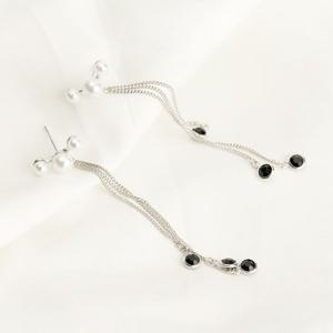 (은침) 보떼 진주 롱 귀걸이