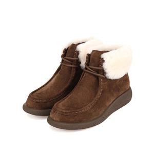 [바바라(슈즈)]소가죽 퍼내피 캐주얼 데일리 앵클부츠 BBH861BK