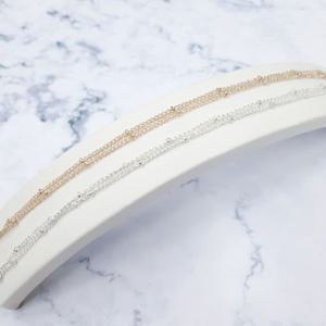 라운드 데일리 볼 두줄 체인 발찌