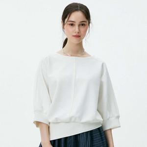 샵앤) 여성 라운드넥 텍스처 중앙 절개 7부 티셔츠 CL-WTS0249