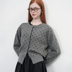 WOMAN 세미 루즈핏 도트 가디건 [CHARCOAL] / WBE3L04511